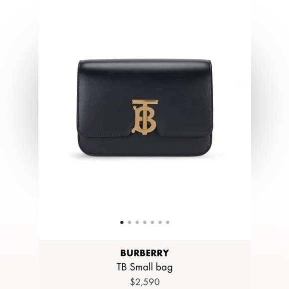 Burberry TB Black Leather Small Bag 90% new - Picture 3 of 4